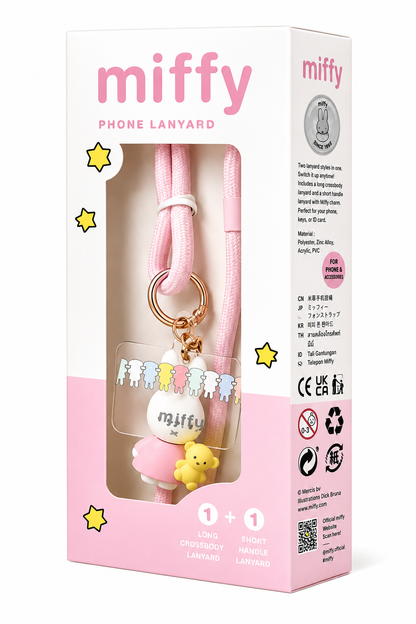 Miffy 2-in-1 Phone Lanyard — Pink
