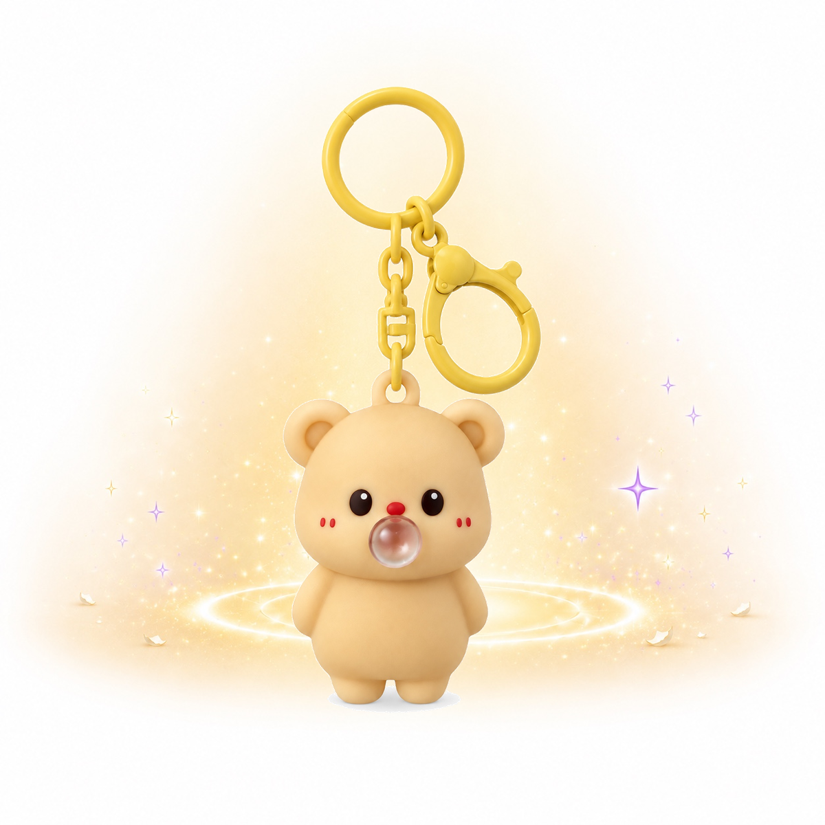 Blowing Bubbles Bear Keychain