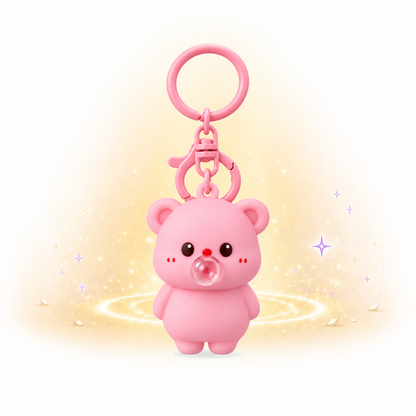 Blowing Bubbles Bear Keychain