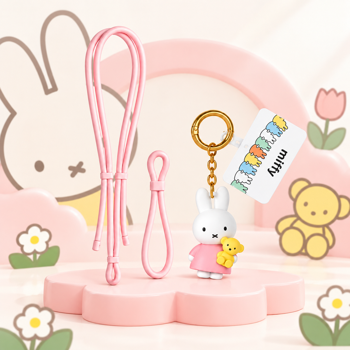 Miffy 2-in-1 Phone Lanyard — Pink