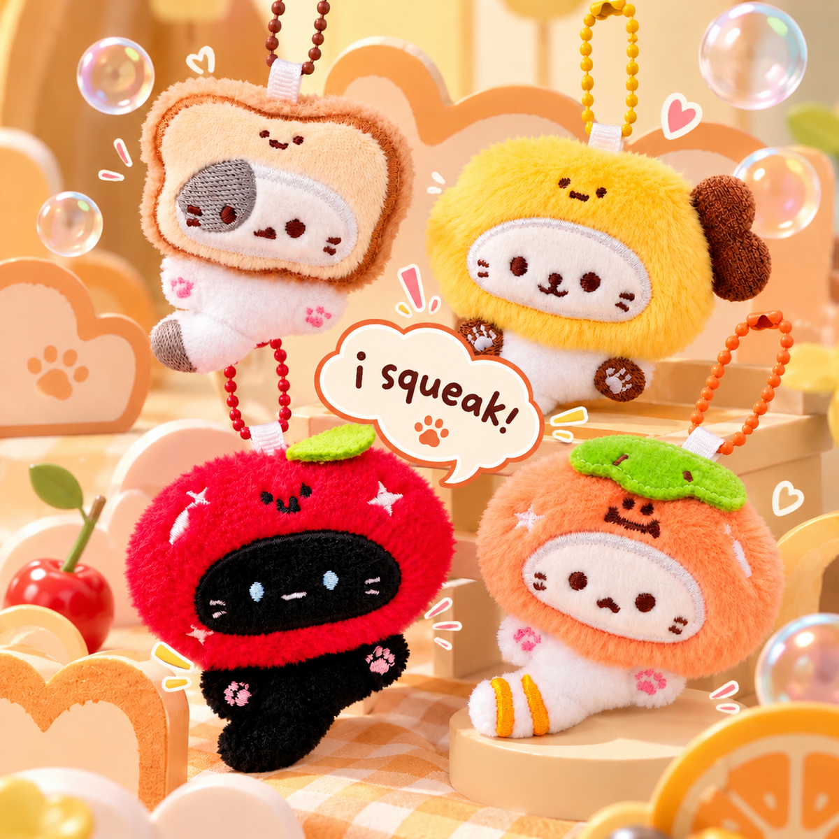 Food Kitties Keychain Series